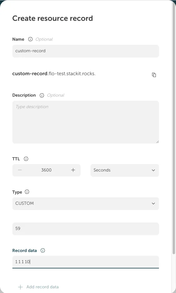 Benutzerdefinierten Record erstellen