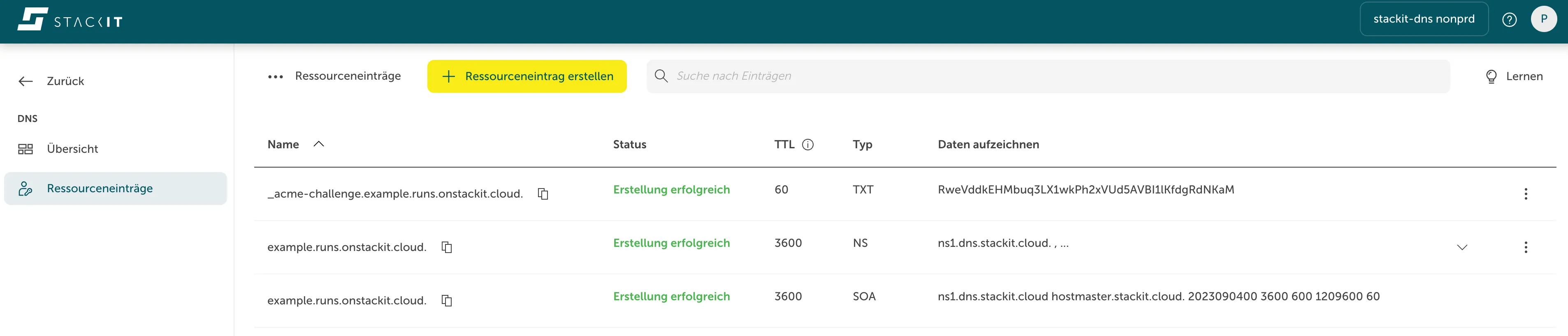 List of records for Cert-Manager