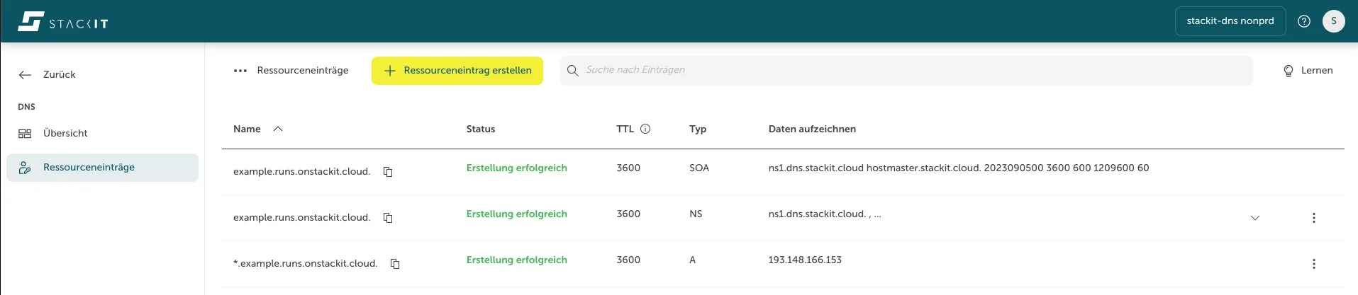 List of records for Cert-Manager with wildcard A-record