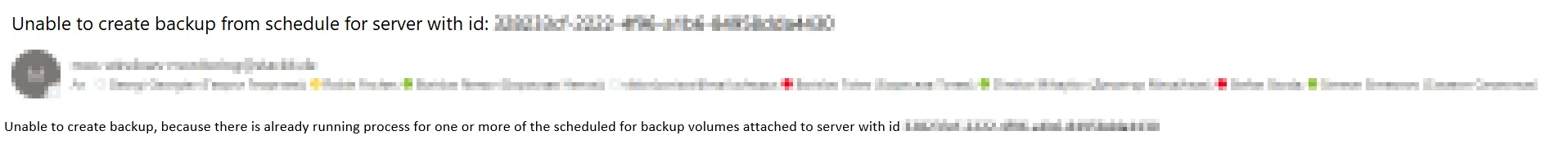 A screenshot showing the described email