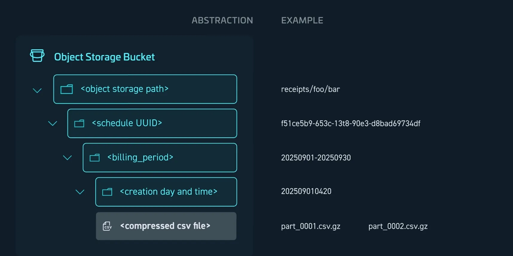 FOCUS Report storing schema
