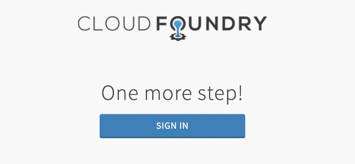 The platform UAA login screen.