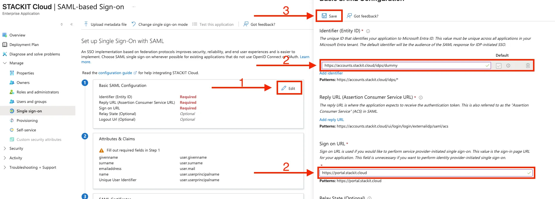 Basic SAML Configuration